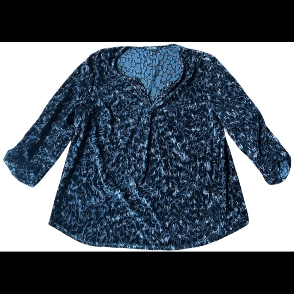 Roz & Ali large black velvet top with burn out accents.